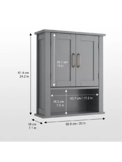 Teamson Home Mercer Wall-Mount Cabinet -FurniHaven Shop TY7FQ SQ7 0000000005 GREY DGy
