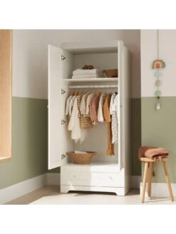 Tutti Bambini Rio Wardrobe - White/Dove Grey -FurniHaven Shop U3D9Q SQ4 0000000361 WHITE GREY SLd