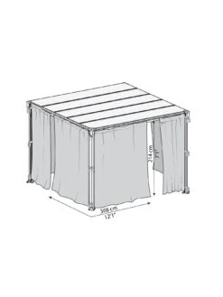 Canopia By Palram Square Gazebo Curtain Set (Gazebo Not Included) -FurniHaven Shop U3GWH SQ5 0000000099 N A SLd3