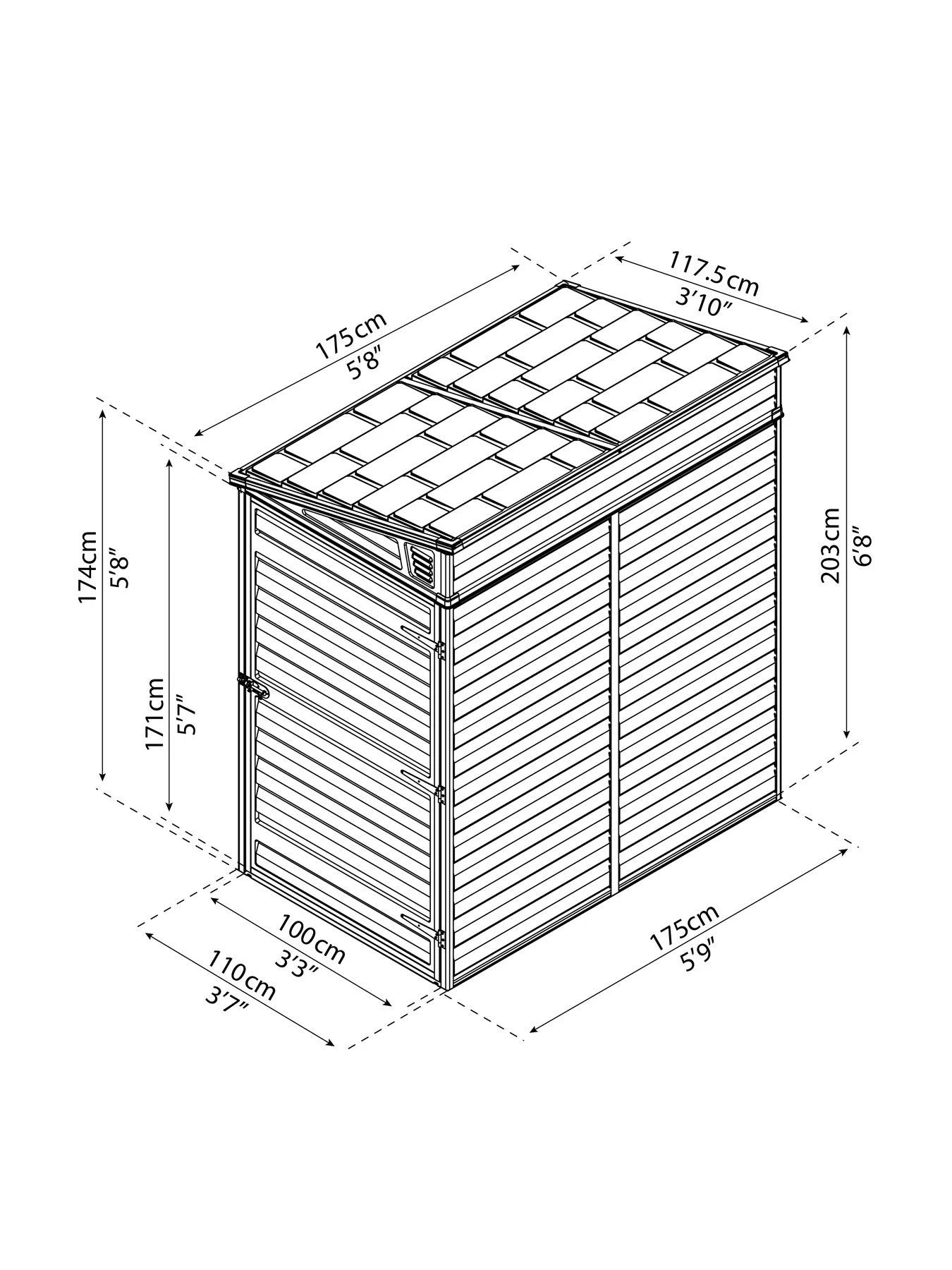 Canopia By Palram Skylight Shed Pent 4X6 8 Canopia By Palram Skylight Shed Pent 4X6 - Image 6