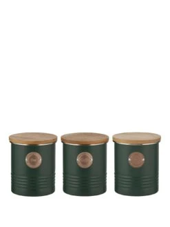 Typhoon Living Tea, Coffee And Sugar Storage Canisters – Green