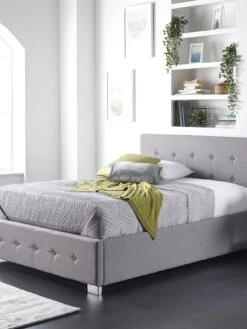Aspire Linen Side Opening Ottoman Bed -FurniHaven Shop U4A7X SQ2 0000016413 GREY LINEN RSr