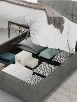 Aspire Cain Ottoman Storage Bed Frame -FurniHaven Shop U4AAT SQ2 0000000850 GRANITE RSr