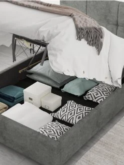 Aspire Cain Ottoman Storage Bed Frame -FurniHaven Shop U4AAT SQ6 0000000850 GRANITE SLd3