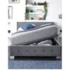 Aspire Plush Velvet Side Opening Ottoman Bed Frame -FurniHaven Shop U4ACL SQ1 0000016412 STEEL PLUSH VELVET SLa