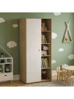 Vida Designs Neptune 1 Door Kids Wardrobe -FurniHaven Shop U79HQ SQ4 0000000010 WHITE OAK SLd