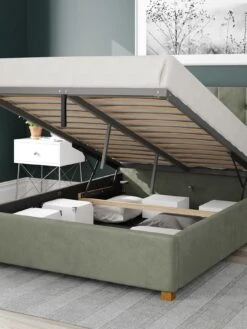 Aspire Hepburn Fabric Ottoman Storage Bed Frame -FurniHaven Shop U7MRK SQ2 0000000027 DUCK EGG RSr