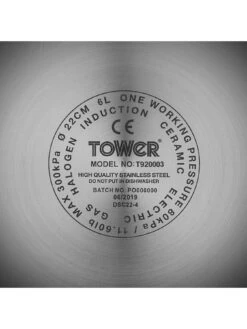 Tower One-touch Ultima 6L/22cm Stainless Steel Pressure Cooker -FurniHaven Shop UCHWV SQ4 0000000139 CHROME SLd2