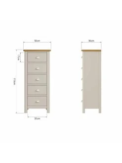 K-Interiors Fontana 5 Drawer Tall Boy -FurniHaven Shop UCYMN SQ7 0000000311 GREY OAK DGy