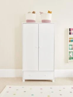 Great Little Trading Co. Lulworth 2 Door, 1 Drawer Kids Wardrobe - White -FurniHaven Shop UDGPG SQ2 0000000013 WHITE RSr