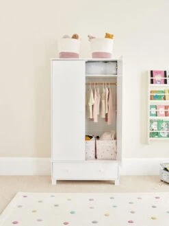 Great Little Trading Co. Lulworth 2 Door, 1 Drawer Kids Wardrobe - White -FurniHaven Shop UDGPG SQ4 0000000013 WHITE SLd