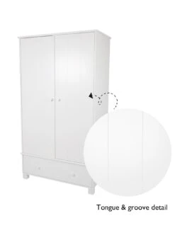 Great Little Trading Co. Lulworth 2 Door, 1 Drawer Kids Wardrobe - White -FurniHaven Shop UDGPG SQ6 0000000013 WHITE SLd2