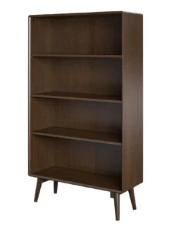 Novogratz Brittany 4 Shelf Bookcase - Walnut -FurniHaven Shop UFRRD SQ6 0000000007 WALNUT SLd2