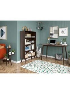 Novogratz Brittany 4 Shelf Bookcase - Walnut -FurniHaven Shop UFRRD SQ7 0000000007 WALNUT DGy