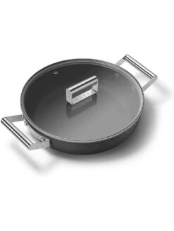 Smeg Skillet - Deeppan 2 Handles With lid 28cm -FurniHaven Shop UG73T SQ2 0000000004 BLACK SLd