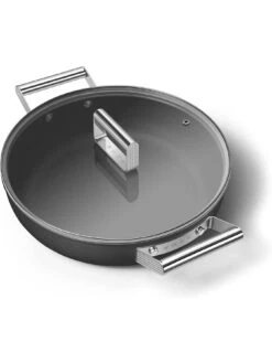 Smeg Skillet - Deeppan 2 Handles With lid 28cm -FurniHaven Shop UG73T SQ3 0000000004 BLACK SLd1