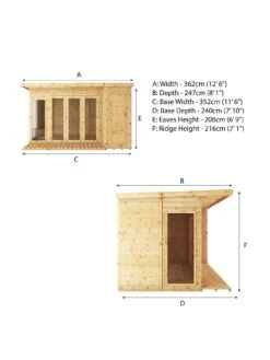 MERCIA 12 X 8 Premium Garden Room Summerhouse With Side Shed - FSC® Certified -FurniHaven Shop UJHHD SQ5 0000000099 N A SLd3