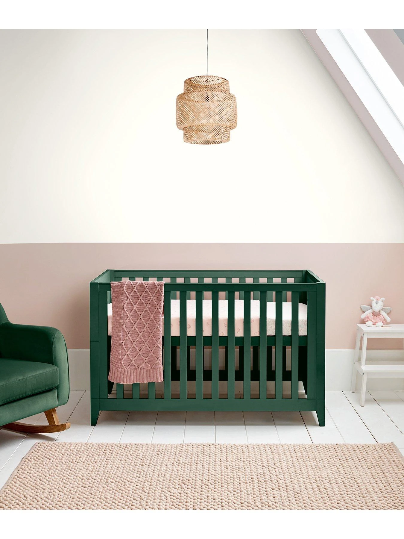 Mamas & Papas Melfi Cotbed, Dresser & Storage Wardrobe - Green 4 Mamas & Papas Melfi Cotbed, Dresser & Storage Wardrobe - Green - Image 2