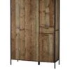LPD Furniture Hoxton 4 Door, 1 Drawer Wardrobe -FurniHaven Shop UM3A3 SQ1 0000004181 OAK BLACK SLf