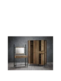 LPD Furniture Hoxton 4 Door, 1 Drawer Wardrobe -FurniHaven Shop UM3A3 SQ3 0000004181 OAK BLACK SLa