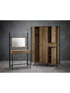 LPD Furniture Hoxton 4 Door, 1 Drawer Wardrobe -FurniHaven Shop UM3A3 SQ6 0000004181 OAK BLACK SLd2