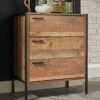 LPD Furniture Hoxton 3 Drawer Chest -FurniHaven Shop UM3AE SQ1 0000004181 OAK BLACK RSr