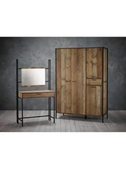 LPD Furniture Hoxton Dressing Table And Mirror Set 10 LPD Furniture Hoxton Dressing Table And Mirror Set -FurniHaven Shop UM3AF SQ4 0000004181 OAK BLACK SLd