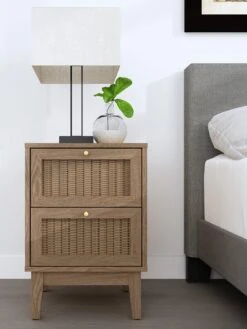 LPD Furniture Bordeaux 2 Drawer Bedside Chest -FurniHaven Shop UM3CX SQ2 0000000006 OAK RSr