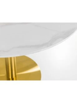 Julian Bowen Palermo 100 Cm Round Pedestal Dining Table - White Marble/Gold -FurniHaven Shop UPPUD SQ4 0000000013 WHITE SLd