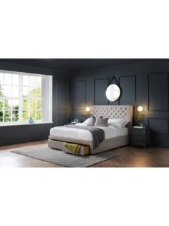 Julian Bowen Wilton Fabric 4 Drawer Storage Double Bed -FurniHaven Shop UPXQE SQ2 0000000005 GREY RSr