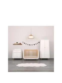 Snuz SnuzKot Skandi 3-Piece Nursery Furniture Set - White/Natural -FurniHaven Shop UQ6HK SQ3 0000000003 NATURAL SLa