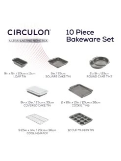 Circulon Momentum 10-Piece Bakeware Set -FurniHaven Shop UQYYR SQ4 0000000005 GREY SLd2
