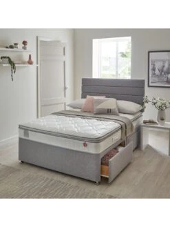 Airsprung Emme Comfort Pillowtop Divan With Storage Options - Grey