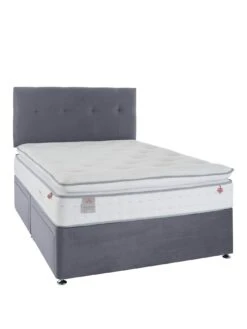Airsprung Viva 1200 Pocket Luxury Pillowtop Divan With Storage Options - Grey (Headboard Not Included) -FurniHaven Shop UR4NK SQ2 0000000005 GREY SLf