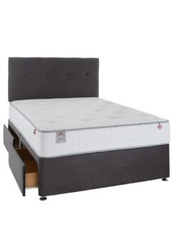 Airsprung Viva 1000 Pocket Divan With Storage Options - Grey (Headboard Not Included) -FurniHaven Shop UR4PR SQ3 0000000005 GREY SLd