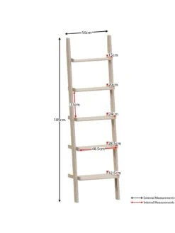 Vida Designs York 5 Tier Ladder Bookcase - Pine -FurniHaven Shop UR589 SQ7 0000000144 PINE DGy