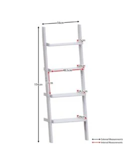 Vida Designs York 4 Tier Ladder Bookcase - White -FurniHaven Shop UR5BE SQ7 0000000013 WHITE DGy