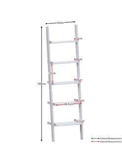 Vida Designs York 5 Tier Ladder Bookcase - White 13 Vida Designs York 5 Tier Ladder Bookcase - White -FurniHaven Shop UR5BF SQ7 0000000013 WHITE DGy