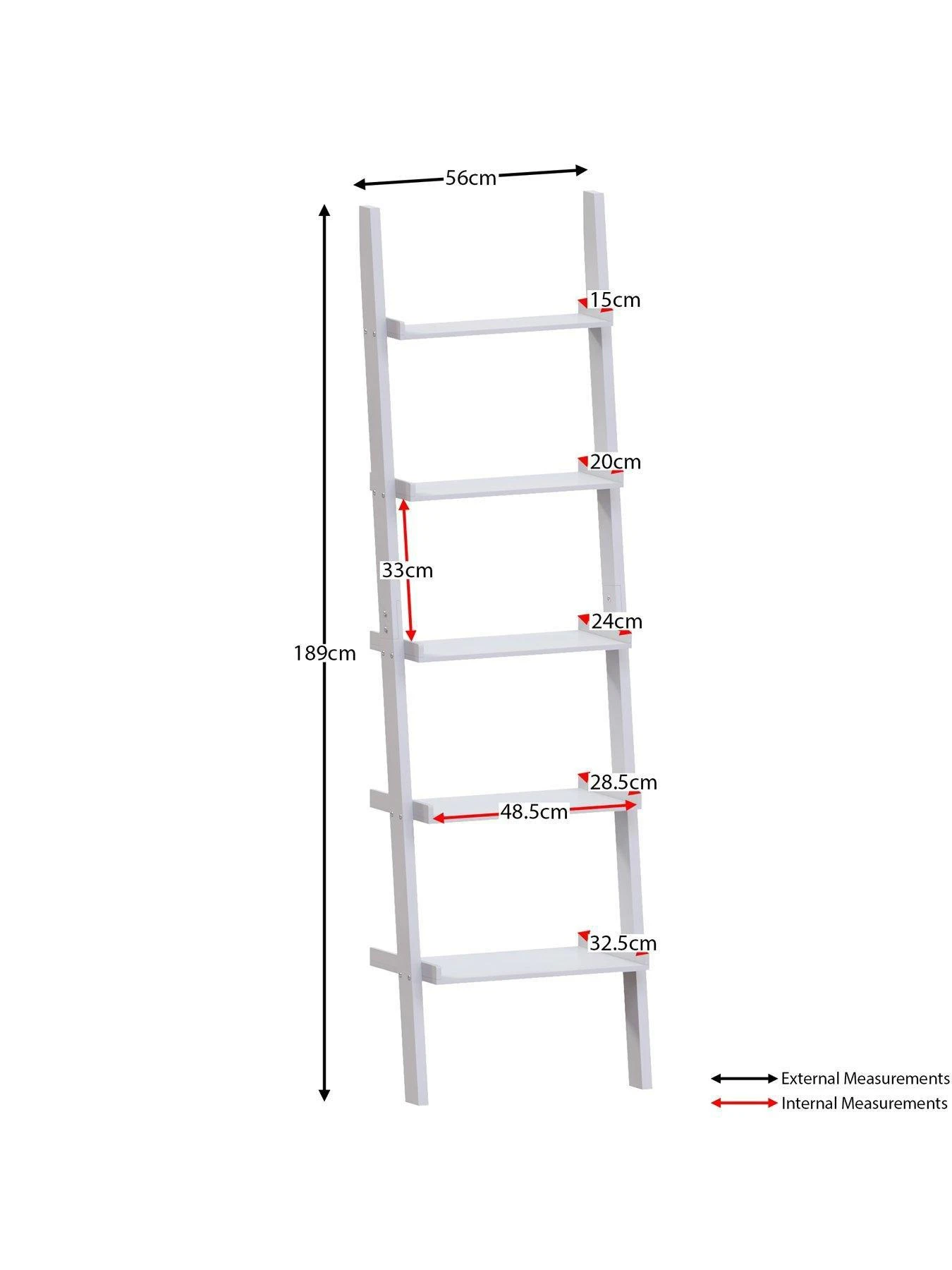 Vida Designs York 5 Tier Ladder Bookcase - White 8 Vida Designs York 5 Tier Ladder Bookcase - White - Image 6