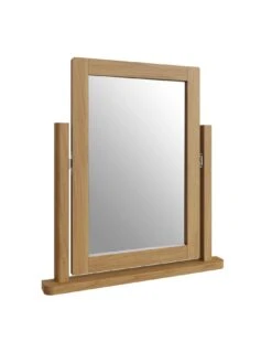 K-Interiors Shelton Part Assembled Solid Wood Dressing Table, Stool And Mirror Set -FurniHaven Shop UR7M9 SQ4 0000000138 RUSTIC OAK SLd