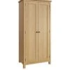 K-Interiors Shelton Part Assembled Solid Wood 2 Door Wardrobe - Rustic Oak -FurniHaven Shop UR7MA SQ1 0000000138 RUSTIC OAK SLf