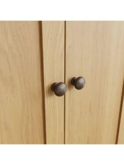 K-Interiors Shelton Part Assembled Solid Wood 2 Door Wardrobe - Rustic Oak -FurniHaven Shop UR7MA SQ5 0000000138 RUSTIC OAK SLd1