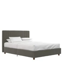 Queer Eye Charis Linen Double Bed -FurniHaven Shop URJYD SQ4 0000000005 GREY SLd1
