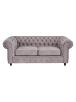 Very Home Laura Chesterfield Fabric 2 Seater Sofa - Grey - FSC® Certified -FurniHaven Shop URLBD SQ2 0000000005 GREY RSr