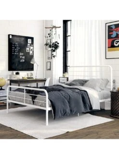 Queer Eye Millie King Size Metal Bed Frame -FurniHaven Shop URLNW SQ4 0000000013 WHITE SLd1