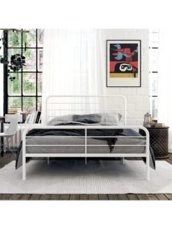 Queer Eye Millie King Size Metal Bed Frame -FurniHaven Shop URLNW SQ6 0000000013 WHITE SLd3