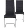 Very Home Pair Of Jet Faux Leather Cantilever Dining Chairs - Black -FurniHaven Shop US478 SQ1 0000000004 BLACK SLf
