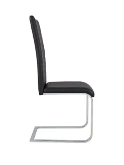 Very Home Pair Of Jet Faux Leather Cantilever Dining Chairs - Black -FurniHaven Shop US478 SQ3 0000000004 BLACK SLf1