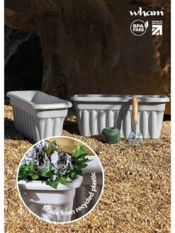 Wham Set Of 2 Vista 60cm Trough Upcycle -FurniHaven Shop UT8D7 SQ3 0000000005 GREY SLd1