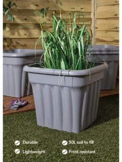 Wham Set Of 4 Vista 49cm Square Planter -FurniHaven Shop UT8DK SQ2 0000000005 GREY SLd